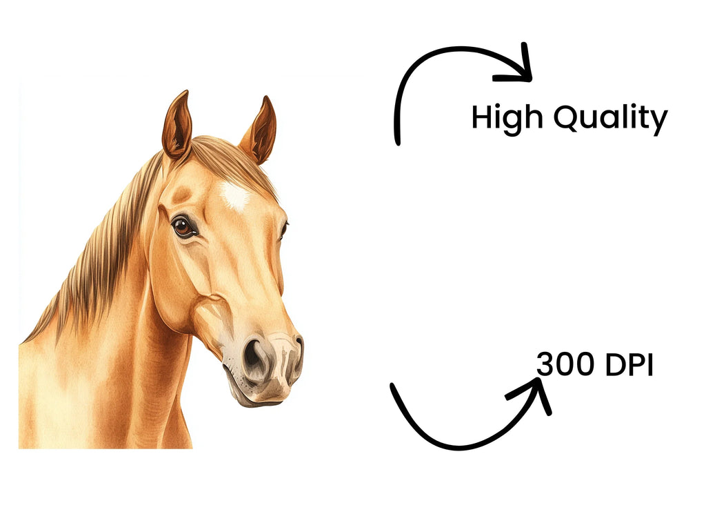 Majestic Palomino Horse Head Clipart Bundle