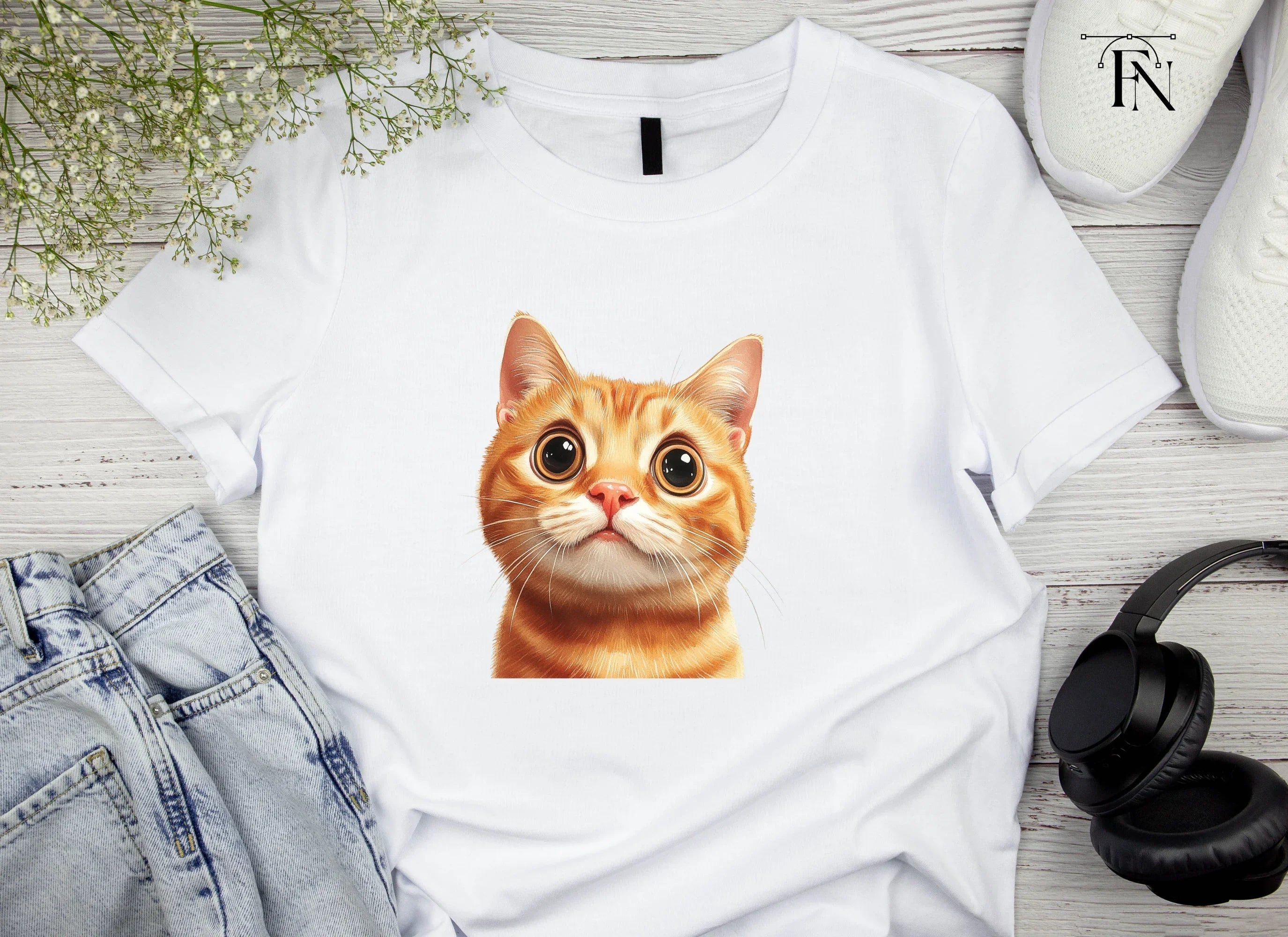 Orange Cat Faces Clipart Bundle