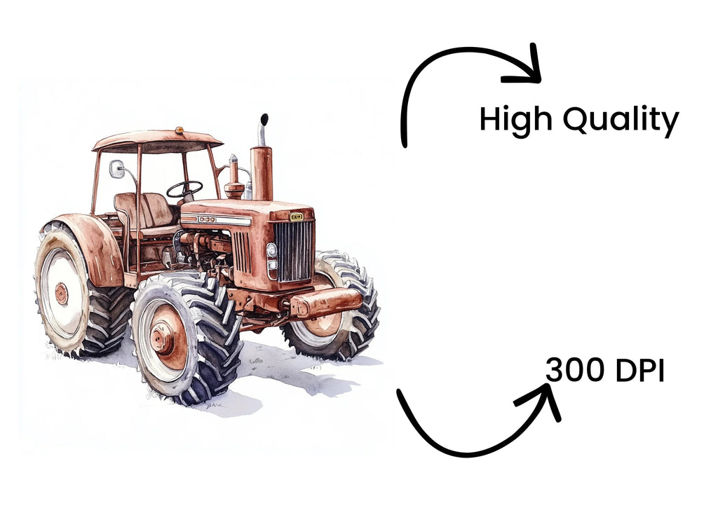 Vintage Tractor Clipart Bundle