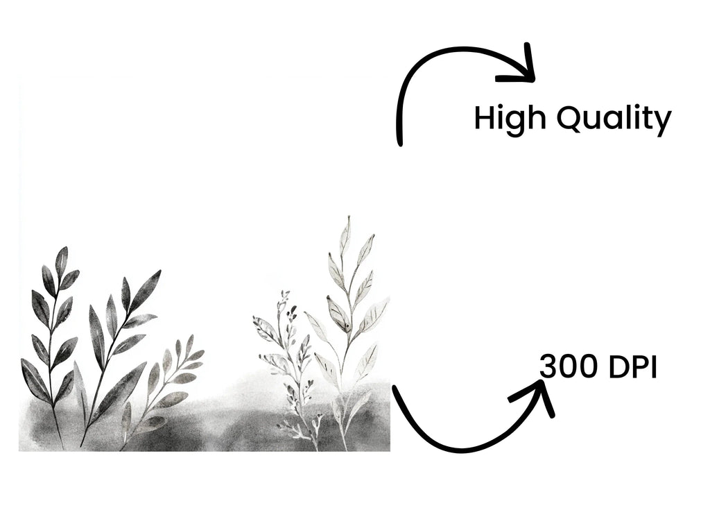 Monochrome Foliage Stones Clipart Bundle