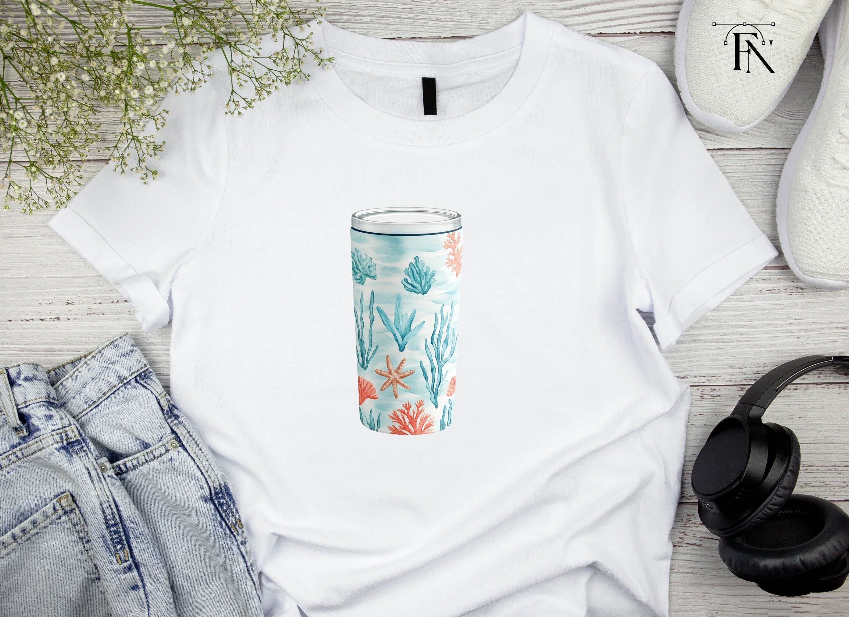 Underwater Coral Reef Tumbler Clipart Bundle