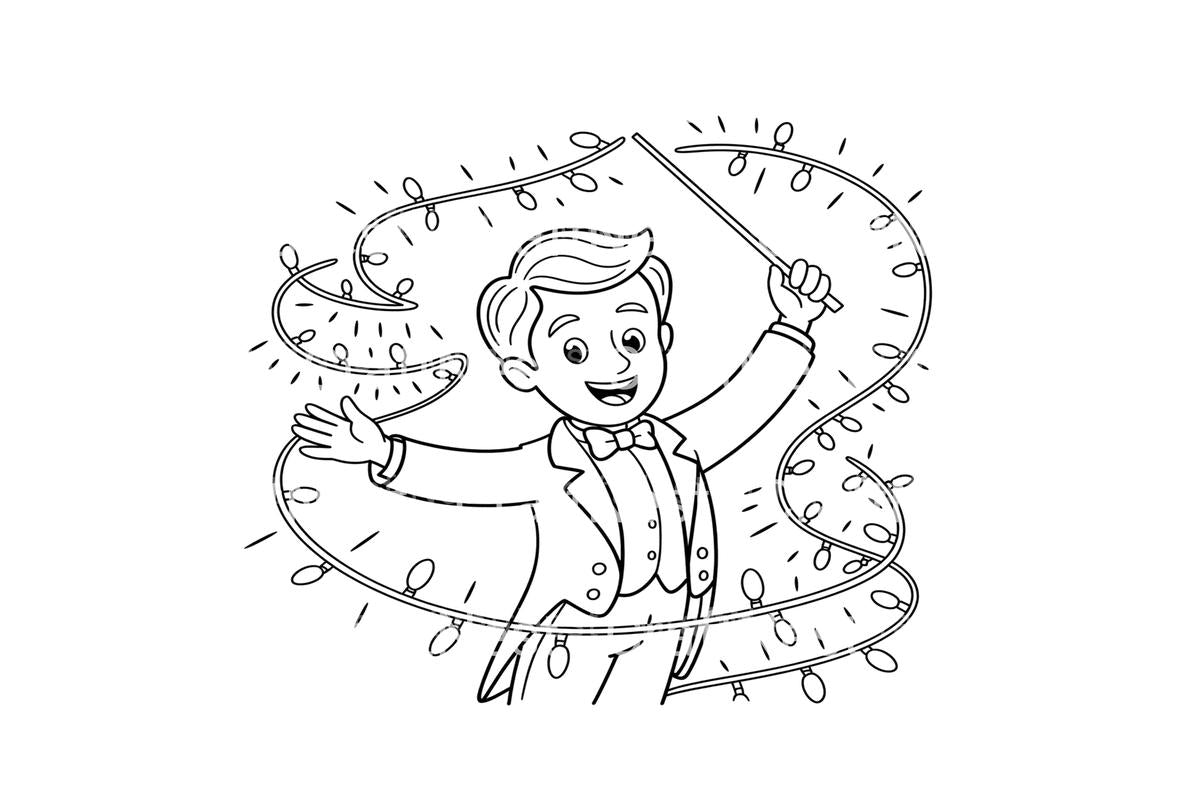 Christmas Lights Conductor Coloring Books