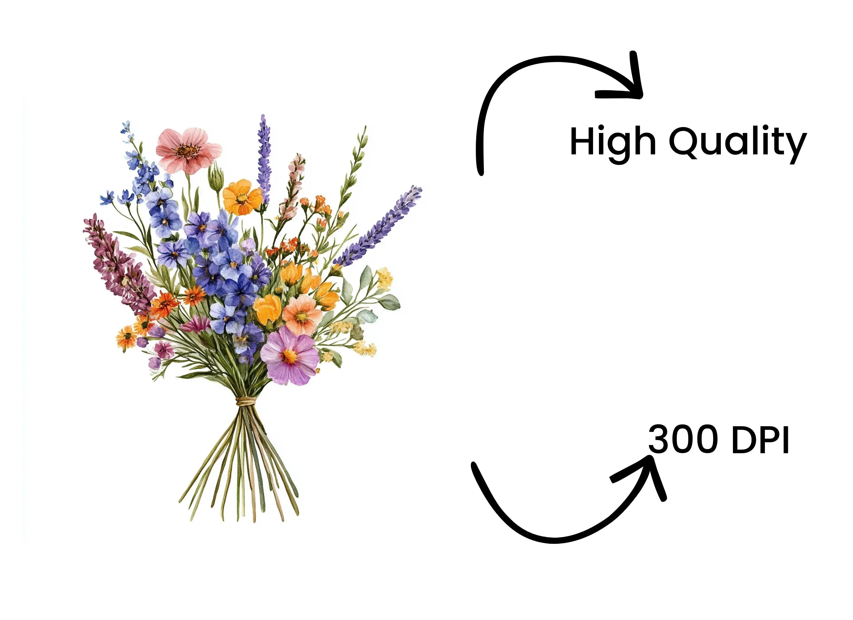 Wildflower Bouquets Clipart Bundle