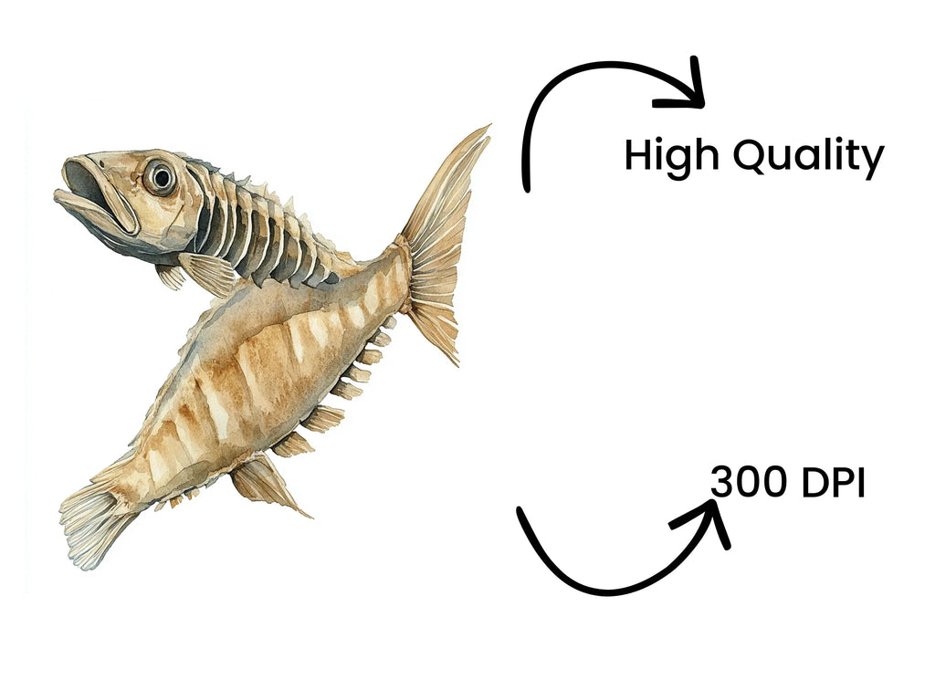 Fish Skeleton Clipart Bundle