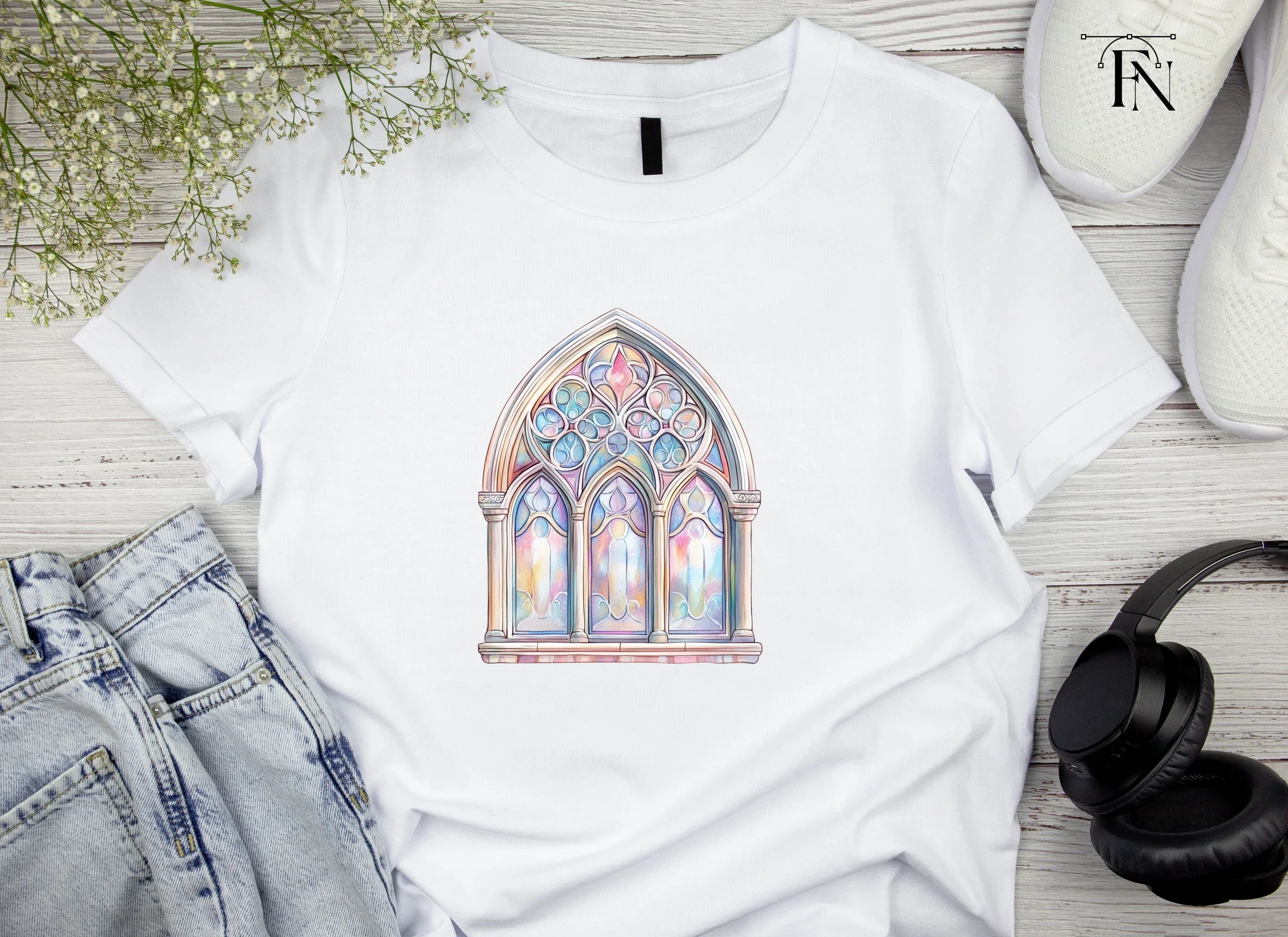 Elegant Gothic Arch Window Clipart Bundle