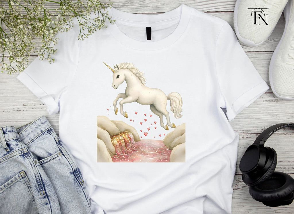 Magical Unicorn Jumping Over Stream Clipart Bundle