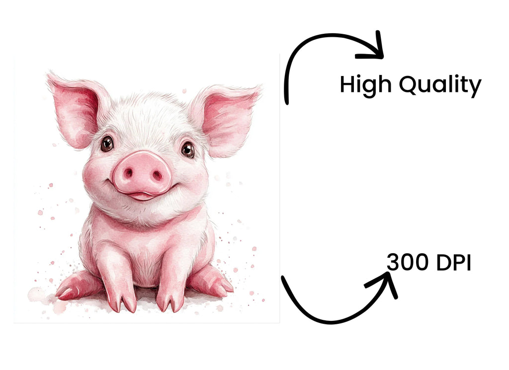 Cute Piglet Clipart Bundle