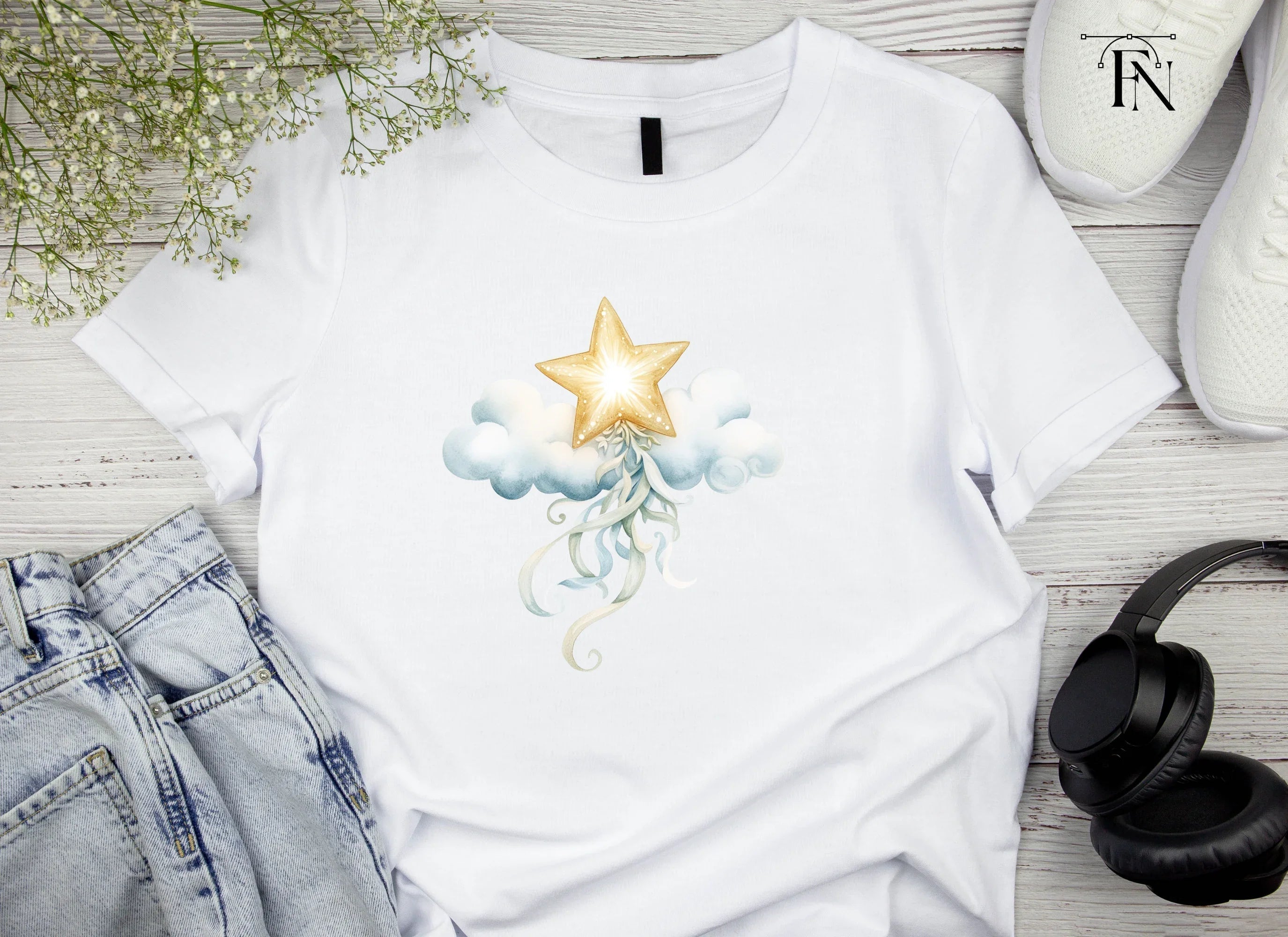 Dreamy Star and Cloud Clipart Bundle
