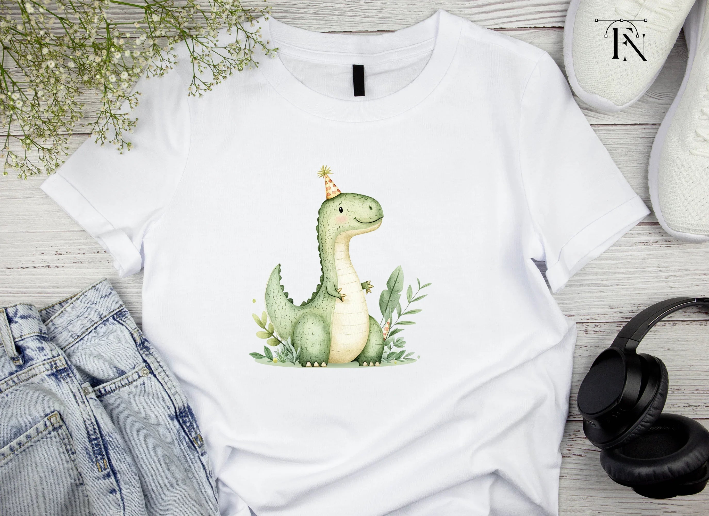 Cute Dinosaur Birthday Party Clipart Bundle