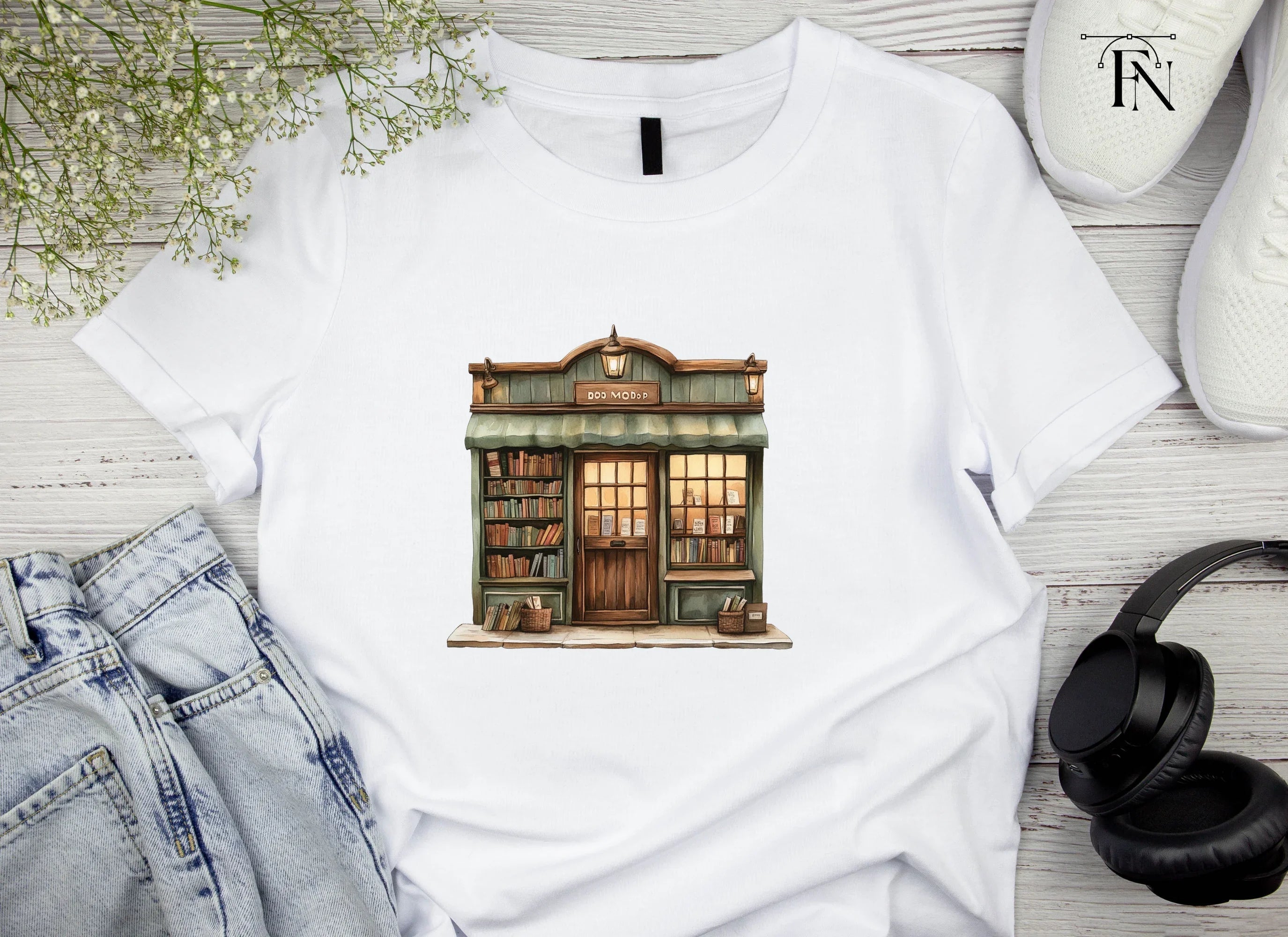Vintage Bookshop Fronts Clipart Bundle