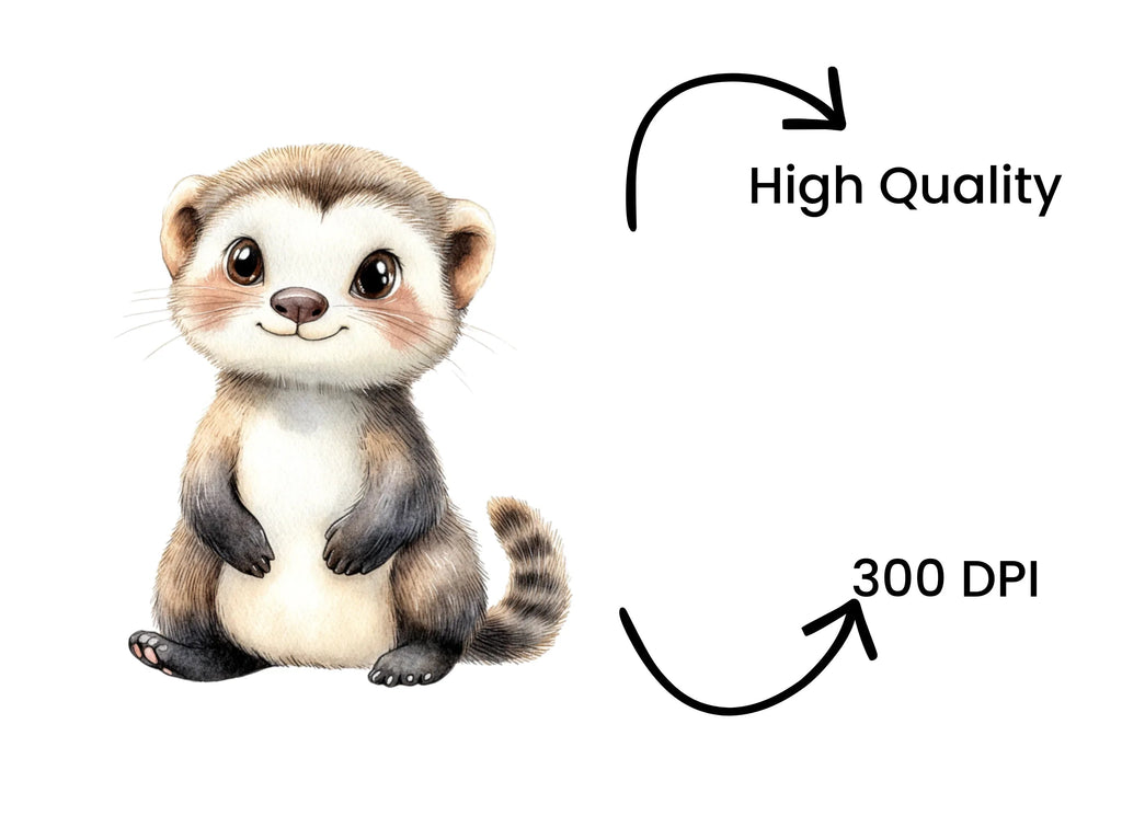 Cute Ferret Clipart Bundle
