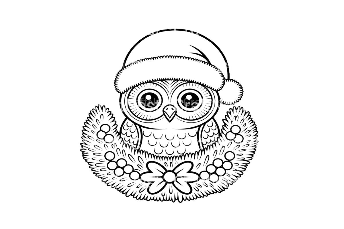 Christmas Owl WreathFun Coloring Books