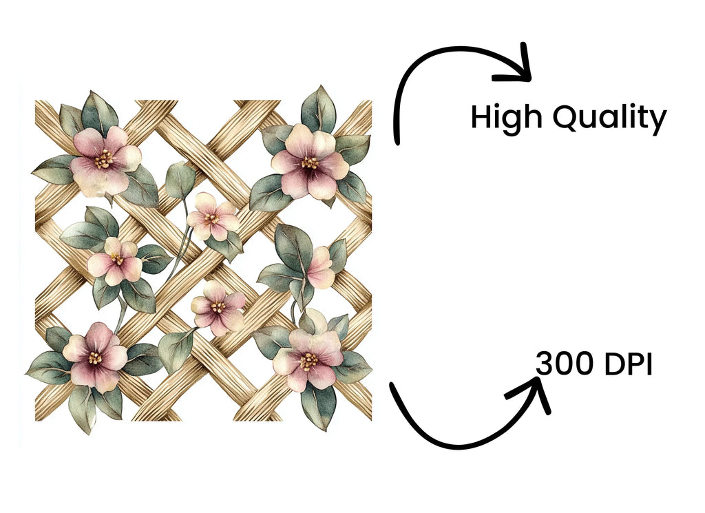 Floral Trellis Pattern Clipart Bundle