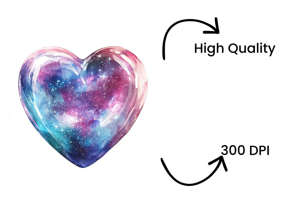 Galaxy Hearts Clipart Bundle