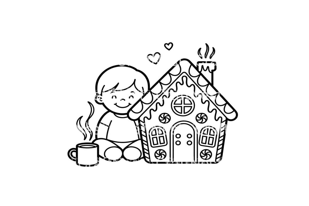 Gingerbread House Cozy Winter Coloring Books