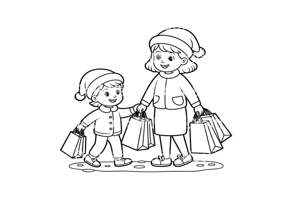 Christmas Shopping Fun Coloring Books