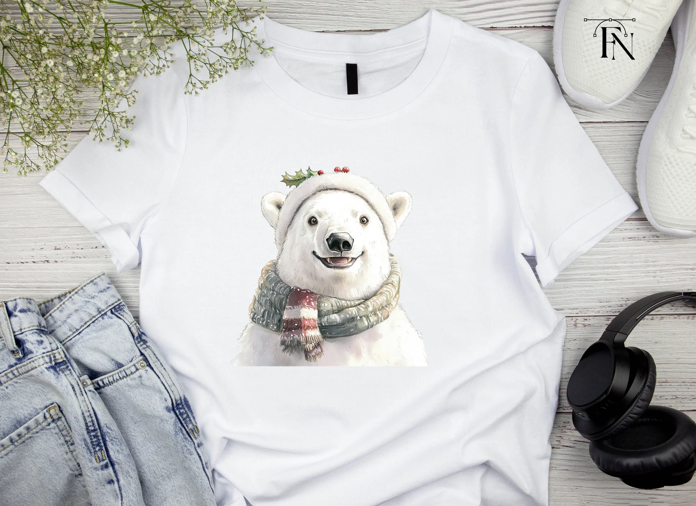 Christmas Polar Bear Clipart Bundle