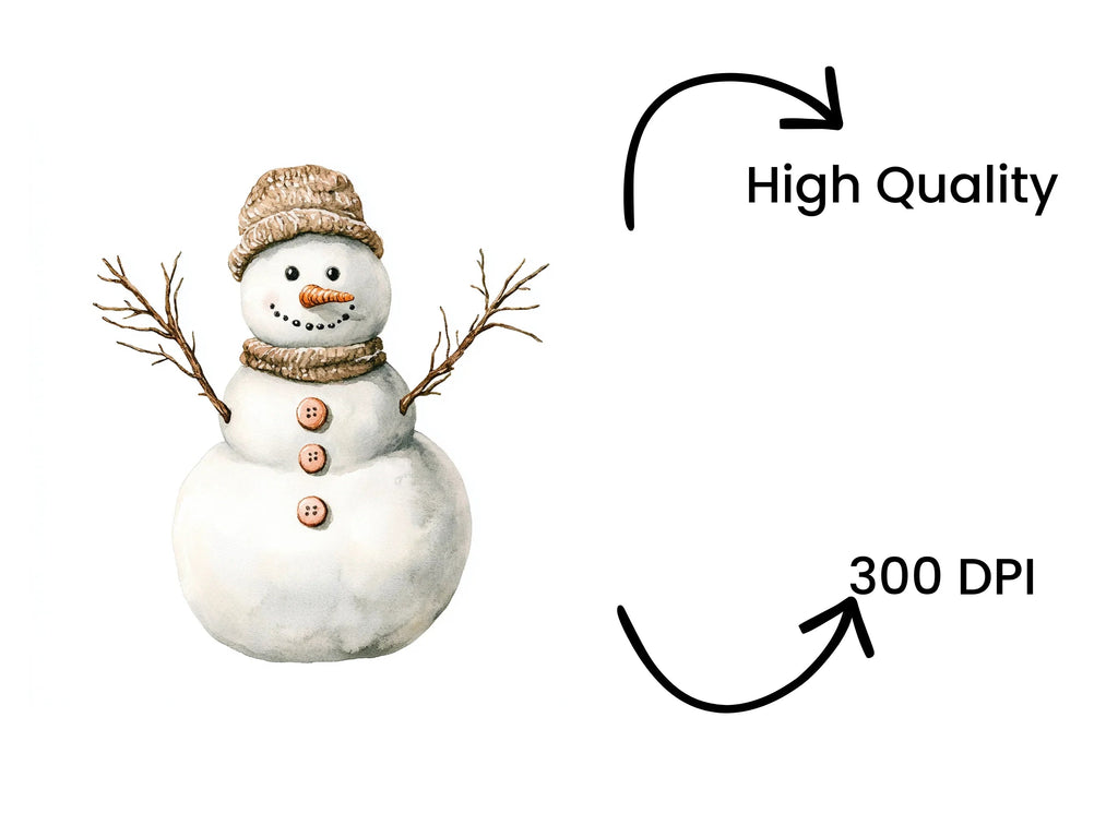 Rustic Snowman Clipart Bundle