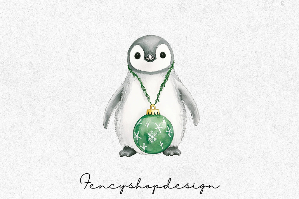 Adorable Christmas Penguin Clipart Bundle