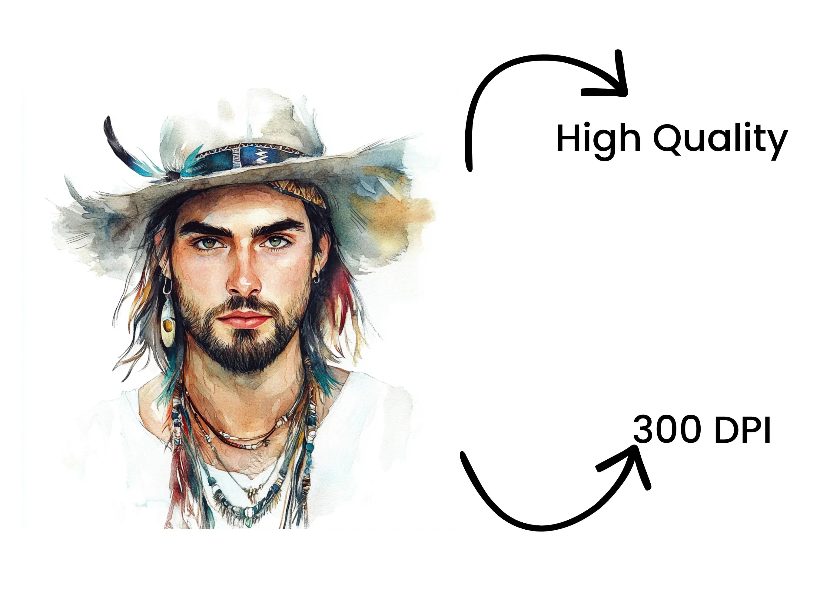Bohemian Man Clipart Bundle