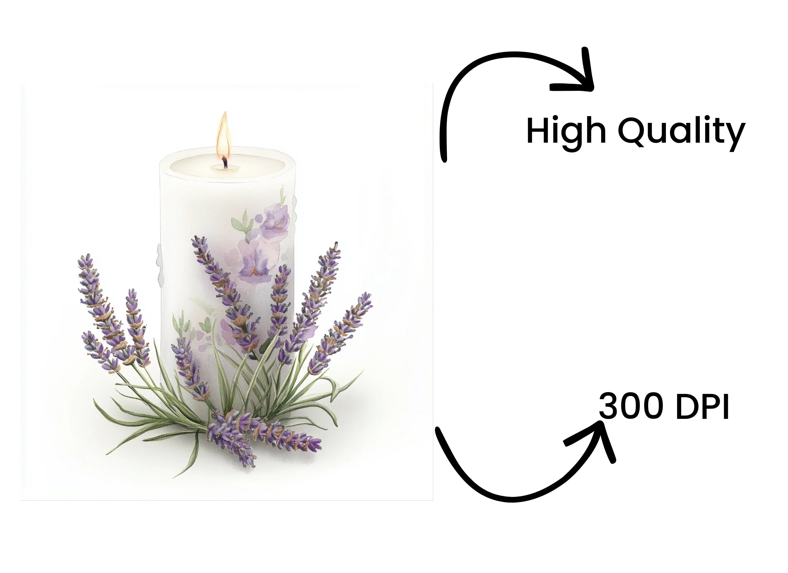 Elegant Lavender Scented Candle Clipart Bundle