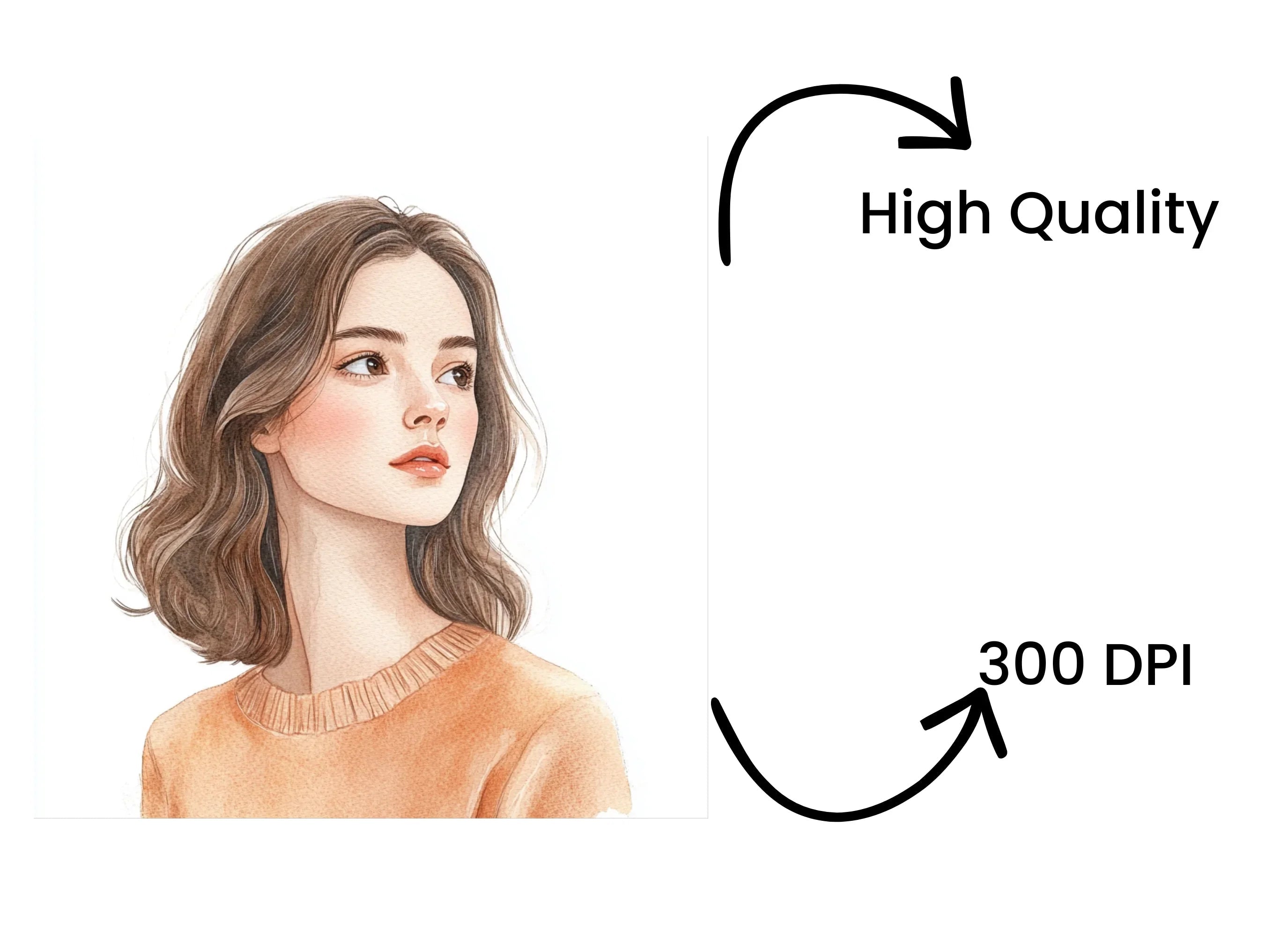 Pretty Women Wavy Hair Clipart Bundle