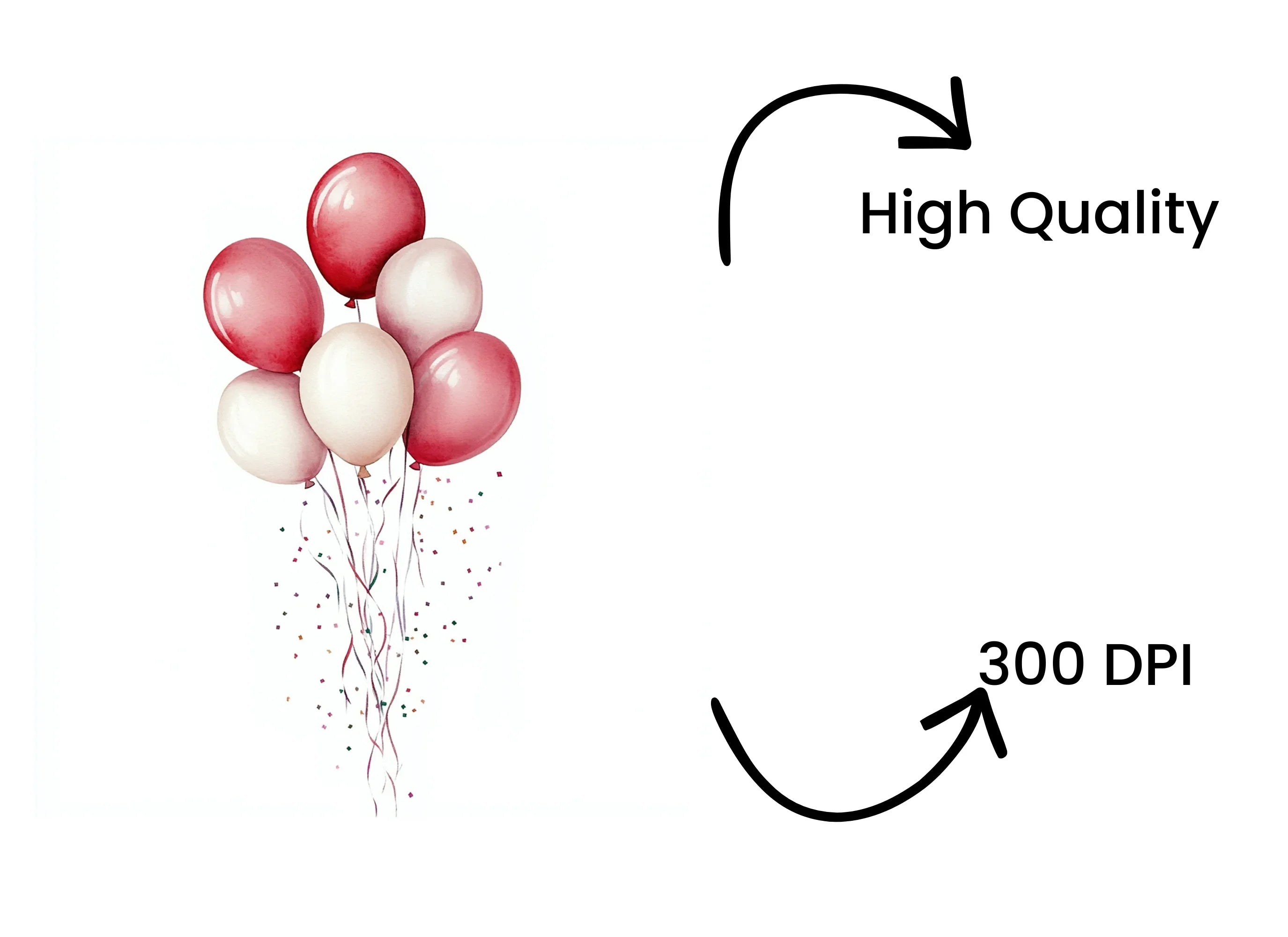 Balloon Confetti Clipart Bundle