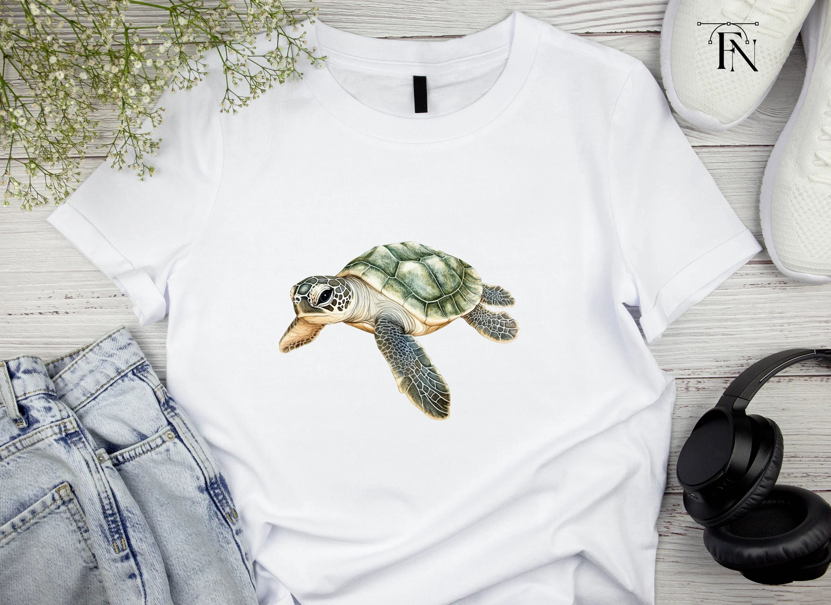 Cute Baby Sea Turtle Clipart Bundle