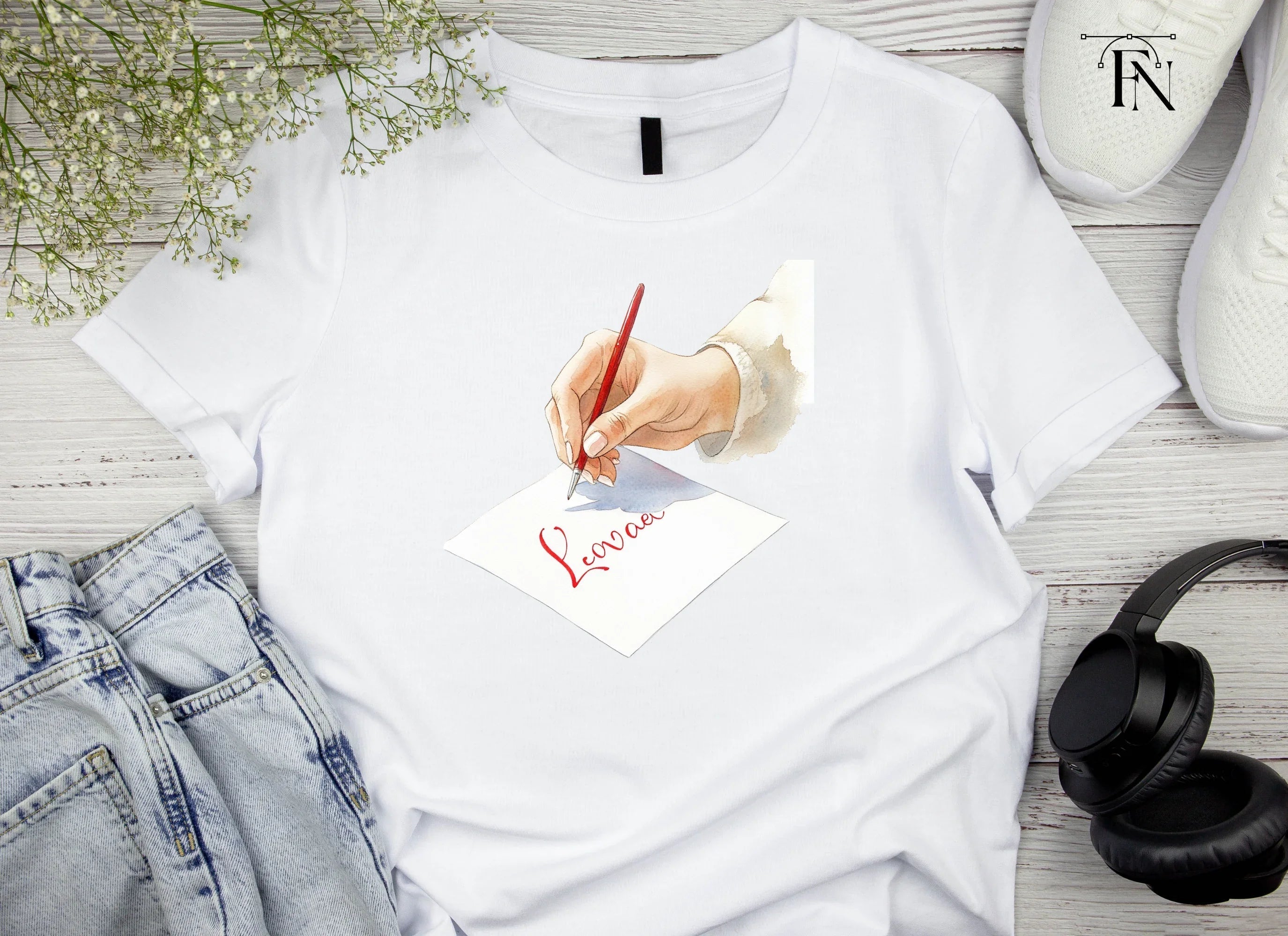 Hand Writing Love with Red Pen Clipart Bundle