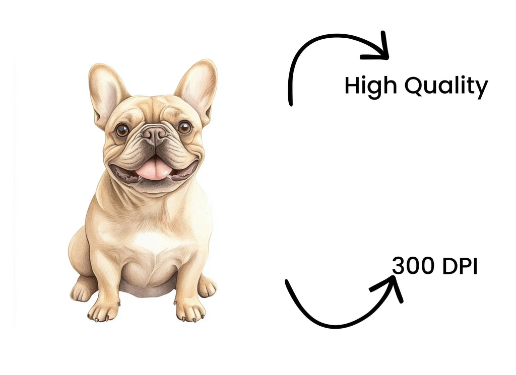 Happy French Bulldog Clipart Bundle
