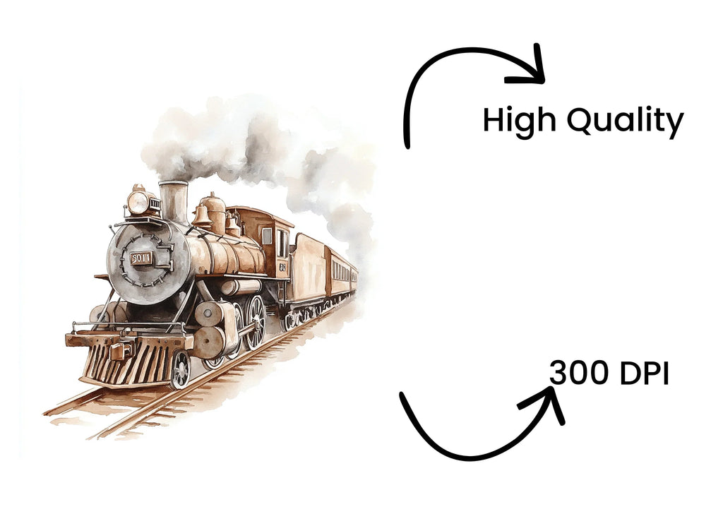 Historic Steam Train Clipart Bundle