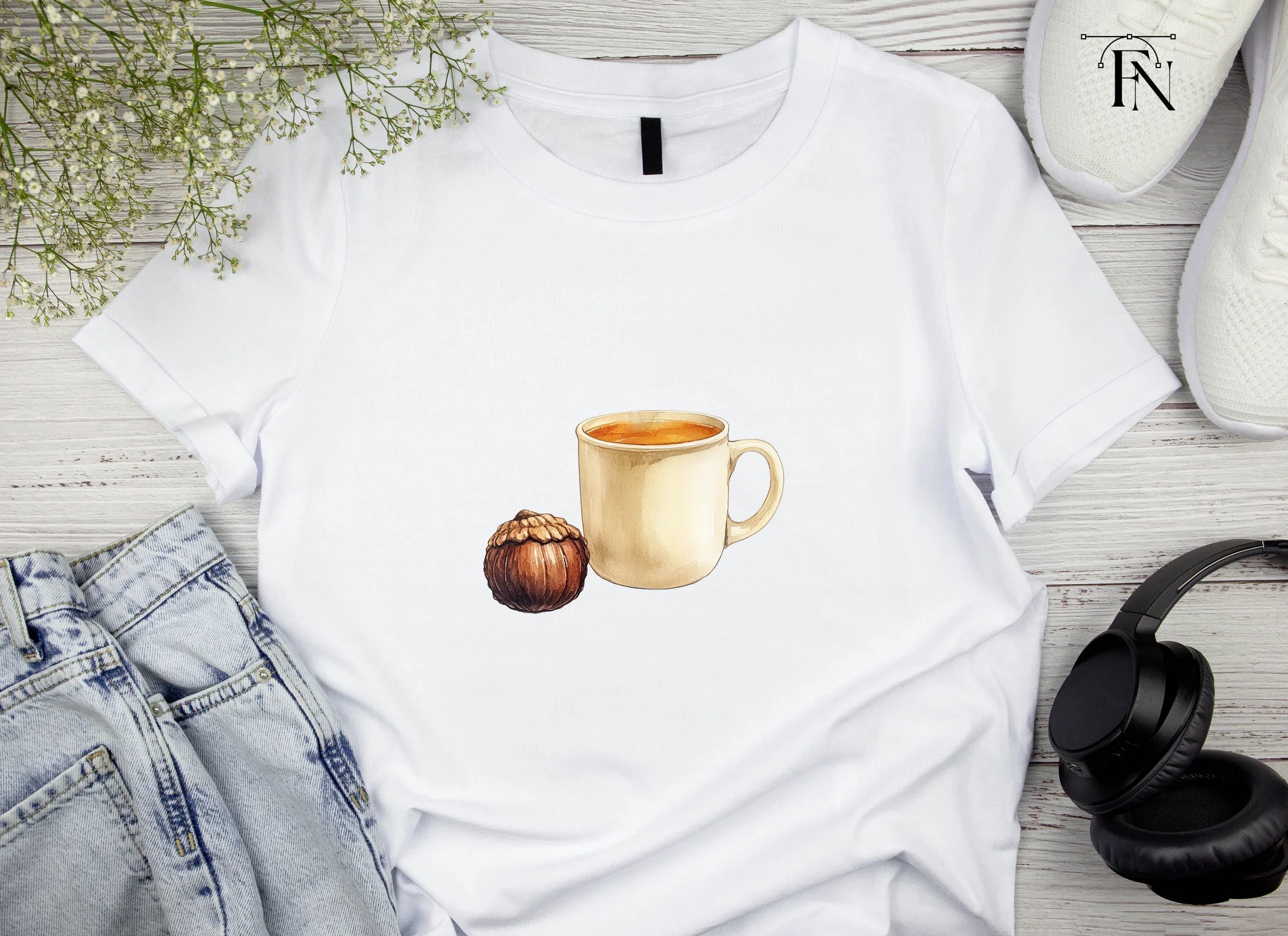 Autumn Coffee and Acorn Clipart Bundle