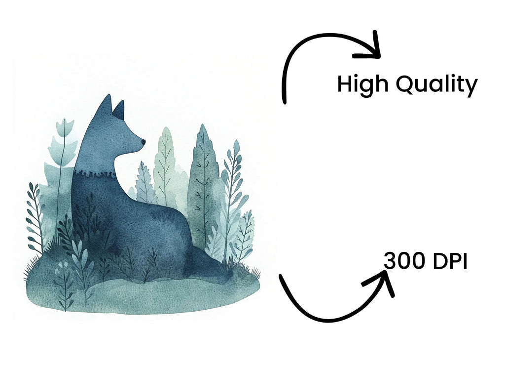 Cute Forest Wolf Clipart Bundle