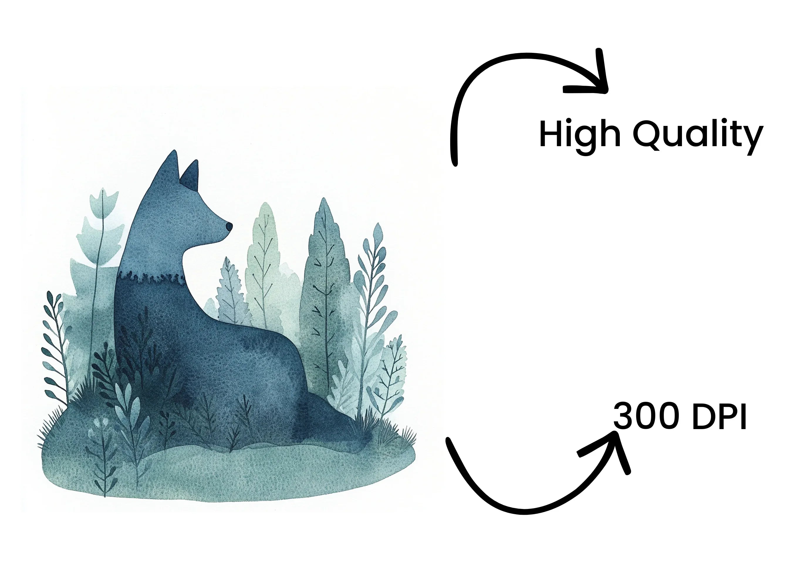 Cute Forest Wolf Clipart Bundle