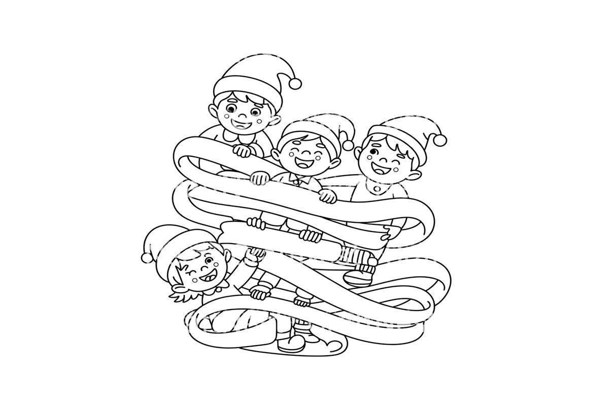 Christmas Elf Maze Adventure Coloring Books