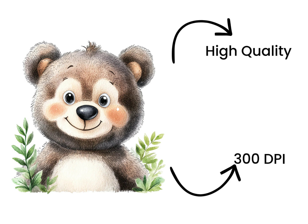 Cute Bear Head Clipart Bundle