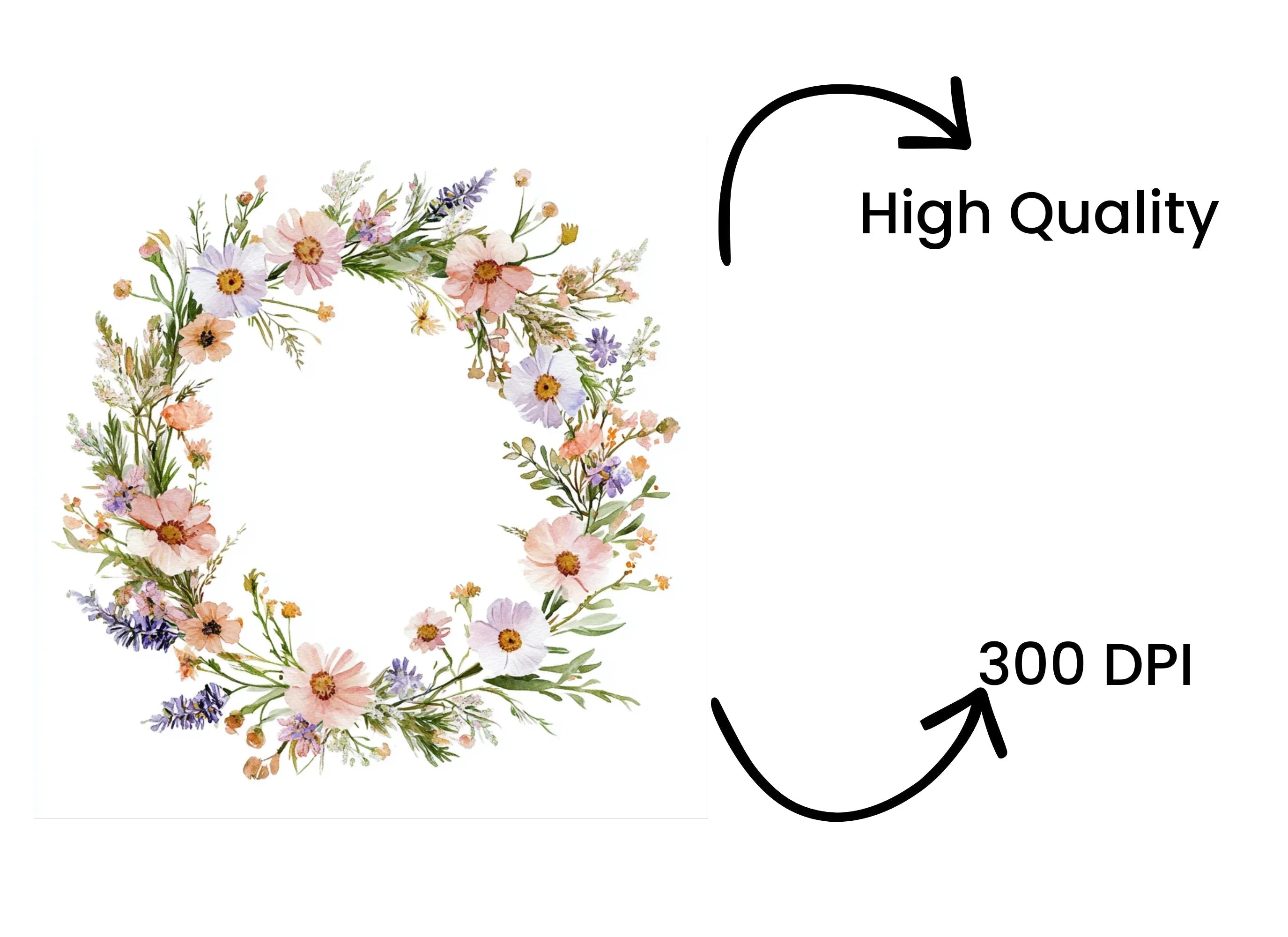 Pastel Floral Wreaths Clipart Bundle