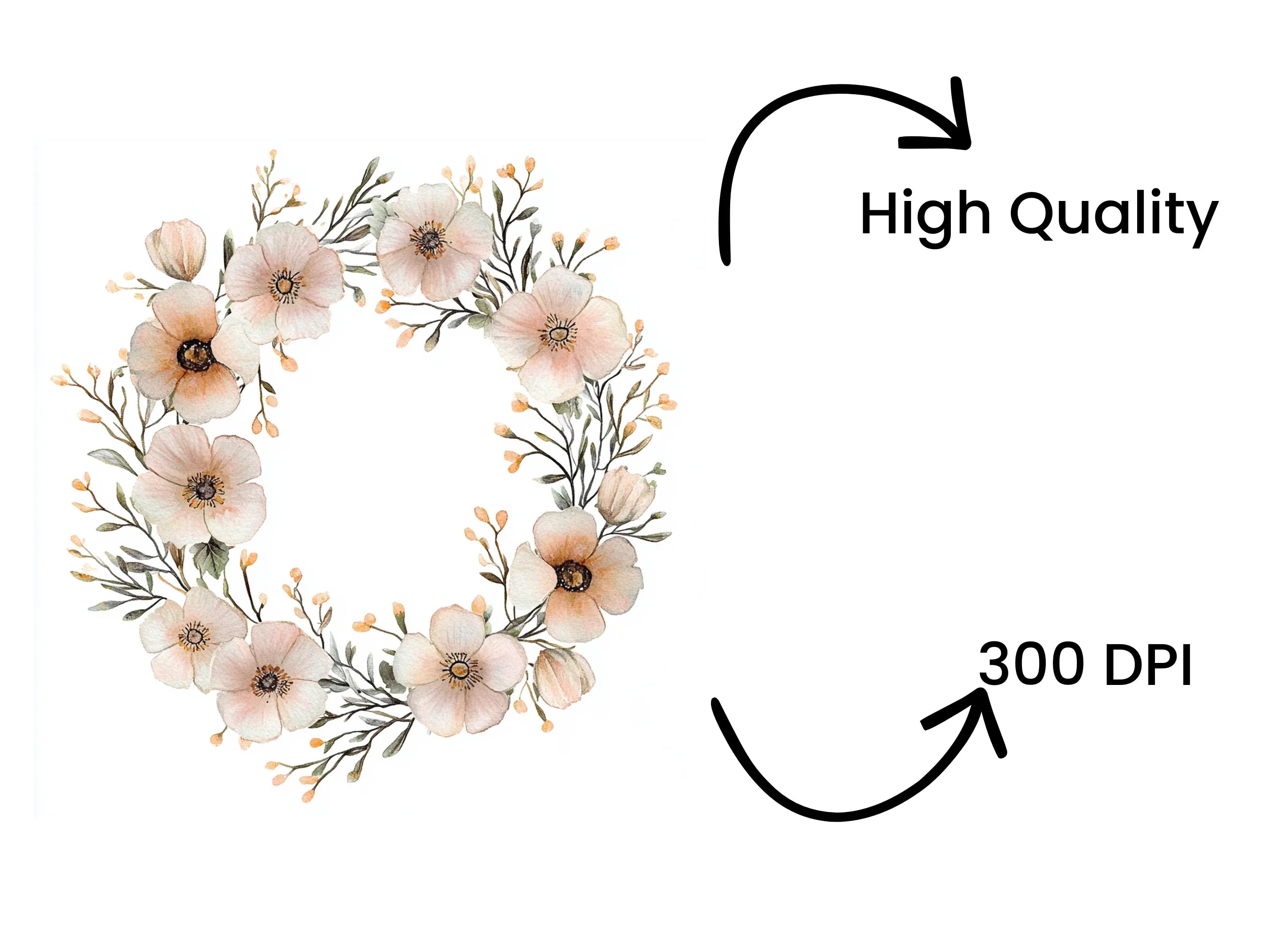 Wildflower Wreaths Clipart Bundle
