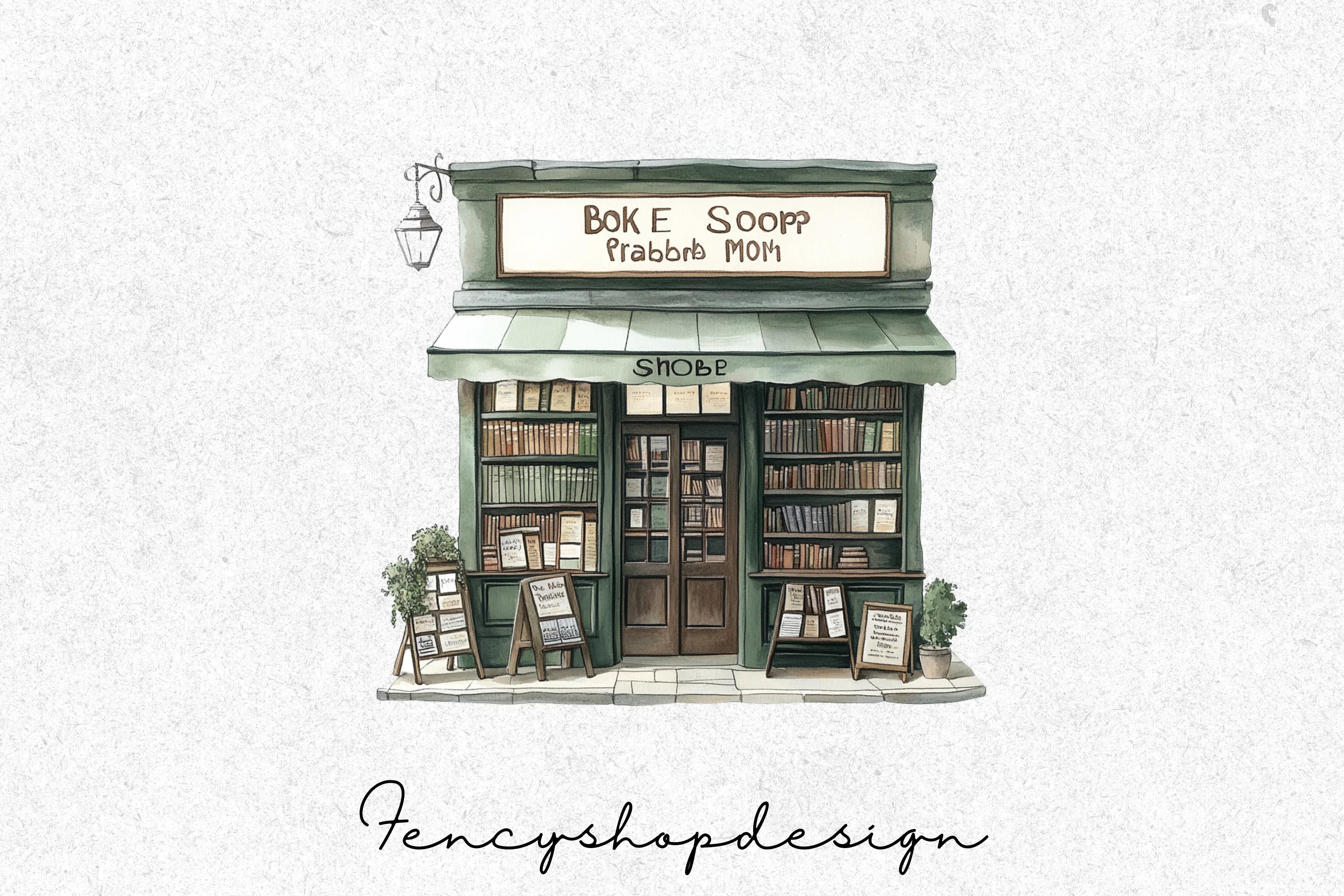 Vintage Bookshop Clipart Bundle