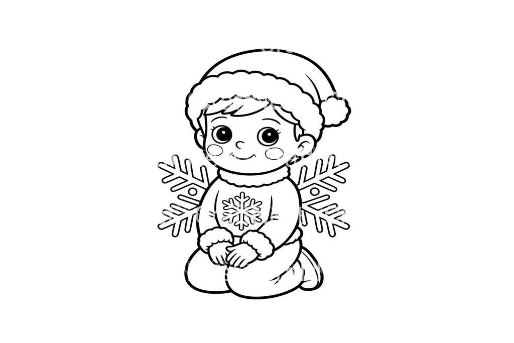 Cute Babies Winter Snowflake Coloring Books