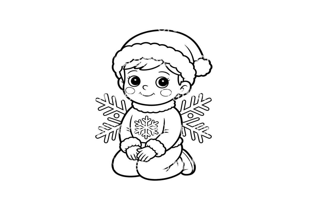 Cute Babies Winter Snowflake Coloring Books