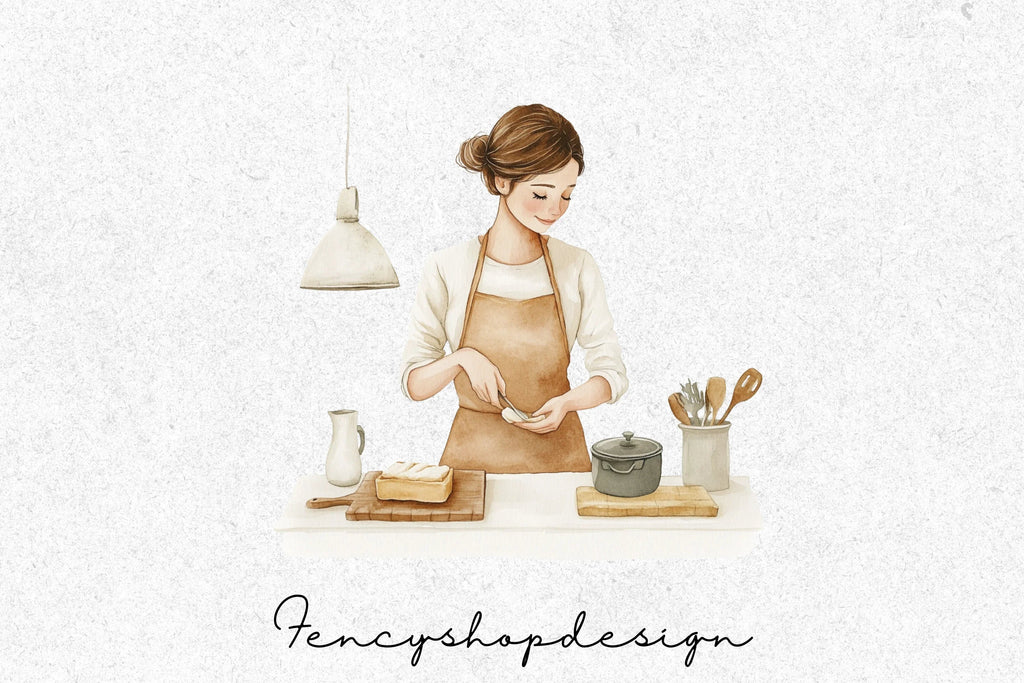 Women Baking Clipart Bundle