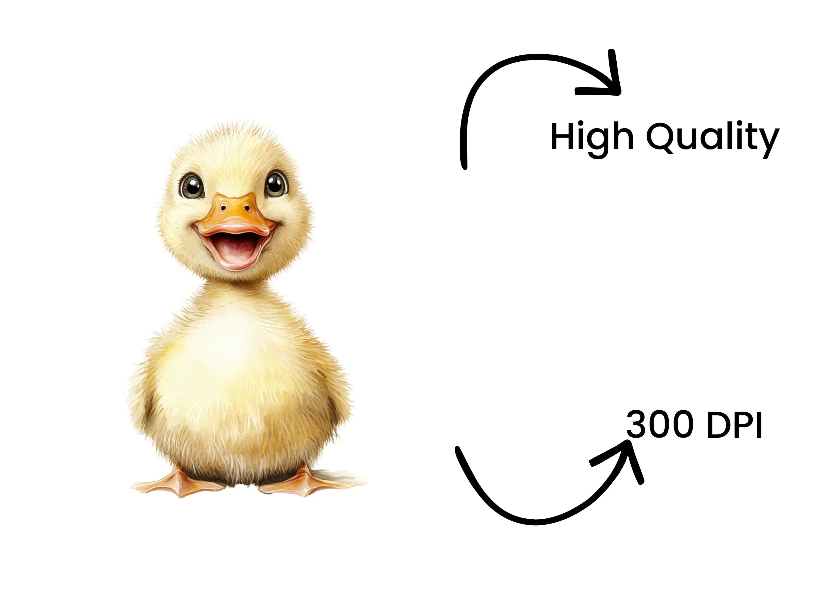 Cute Happy Duckling Clipart Bundle