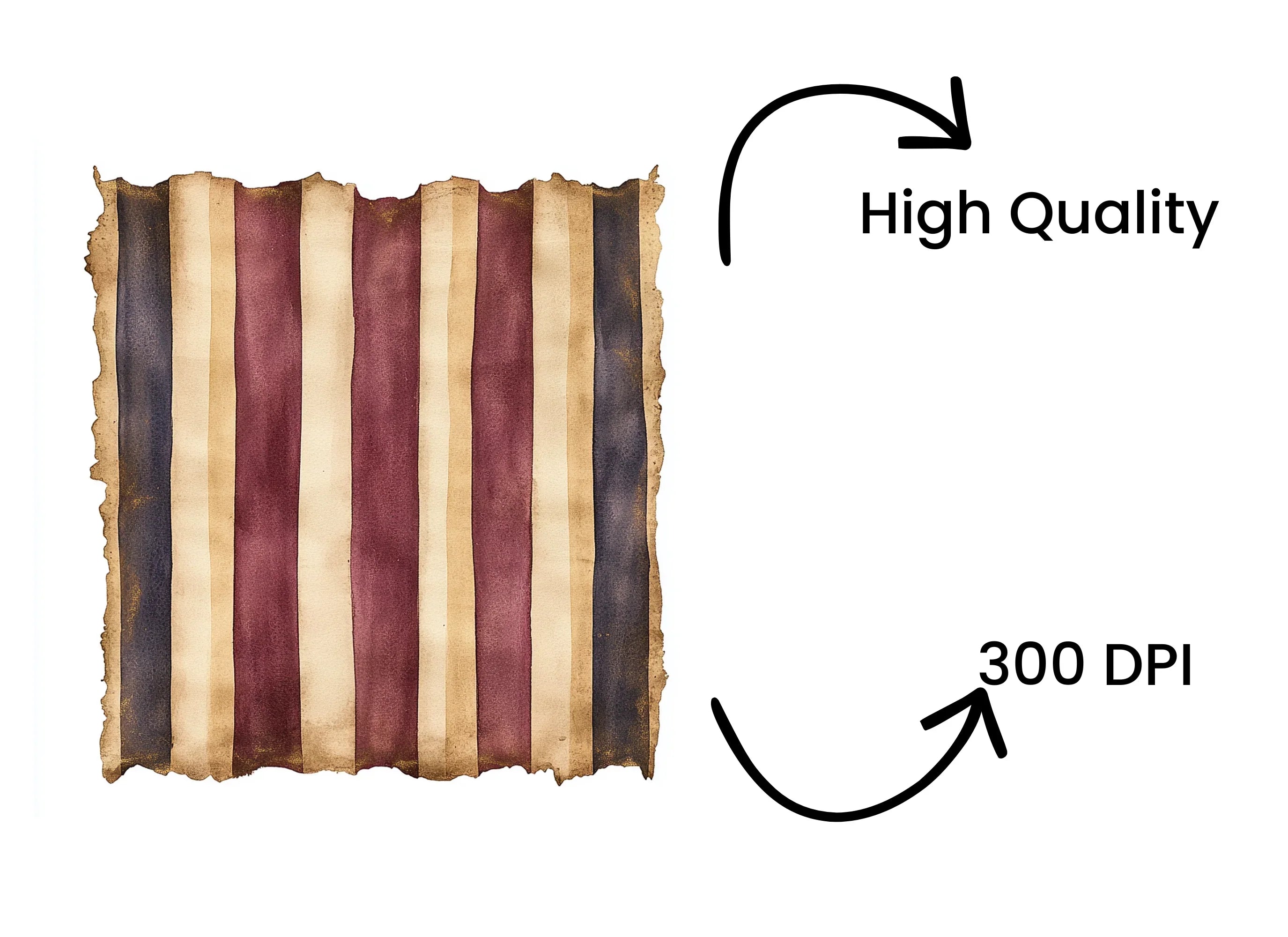Vintage Patriotic Striped Clipart Bundle