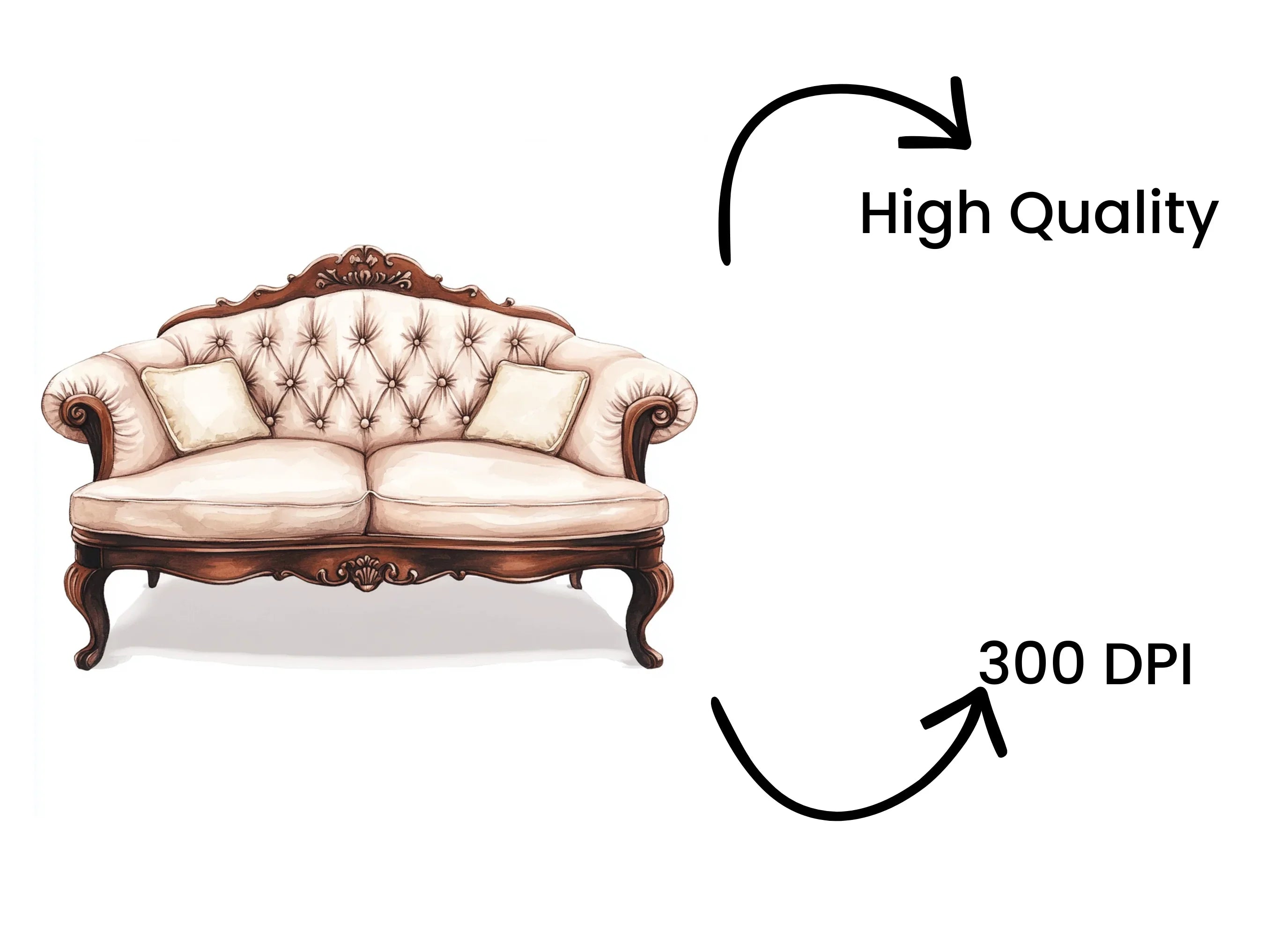 Vintage Sofa Clipart Bundle