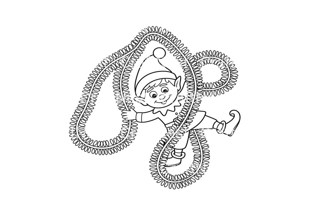 Playful Elf with Knitted Rope Coloring Books