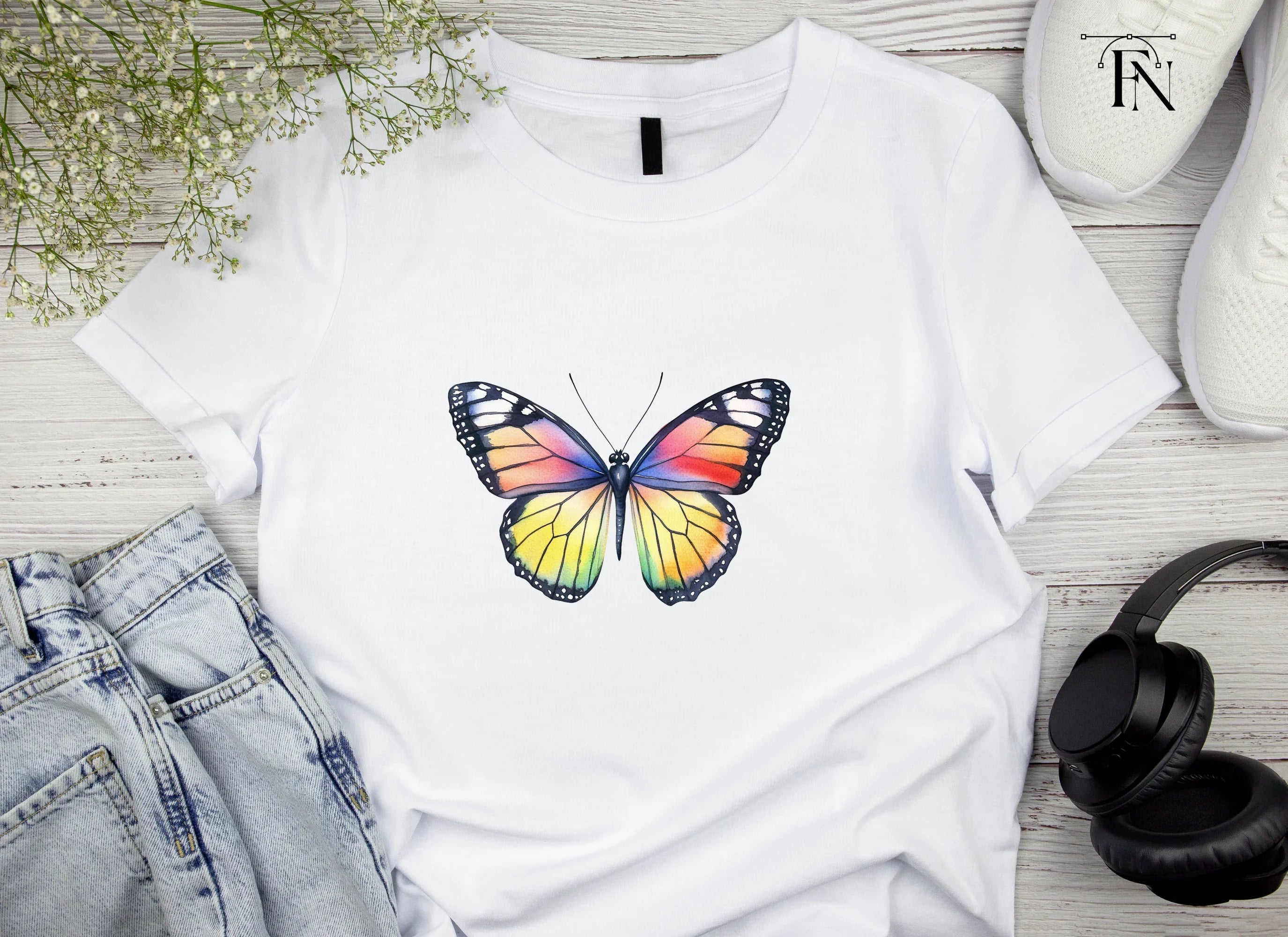 Colorful Butterfly Clipart Bundle