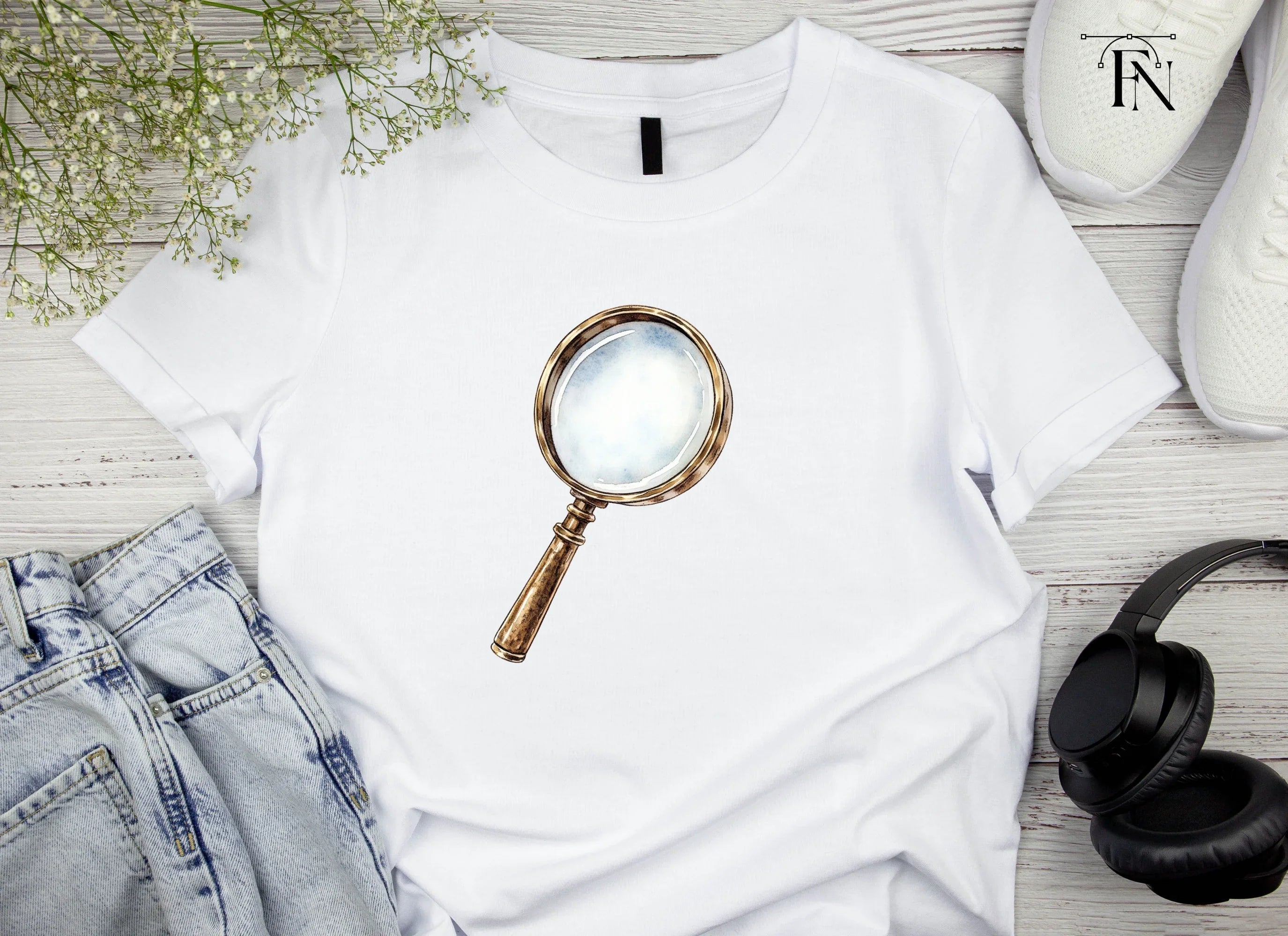 Vintage Magnifying Glass Clipart Bundle
