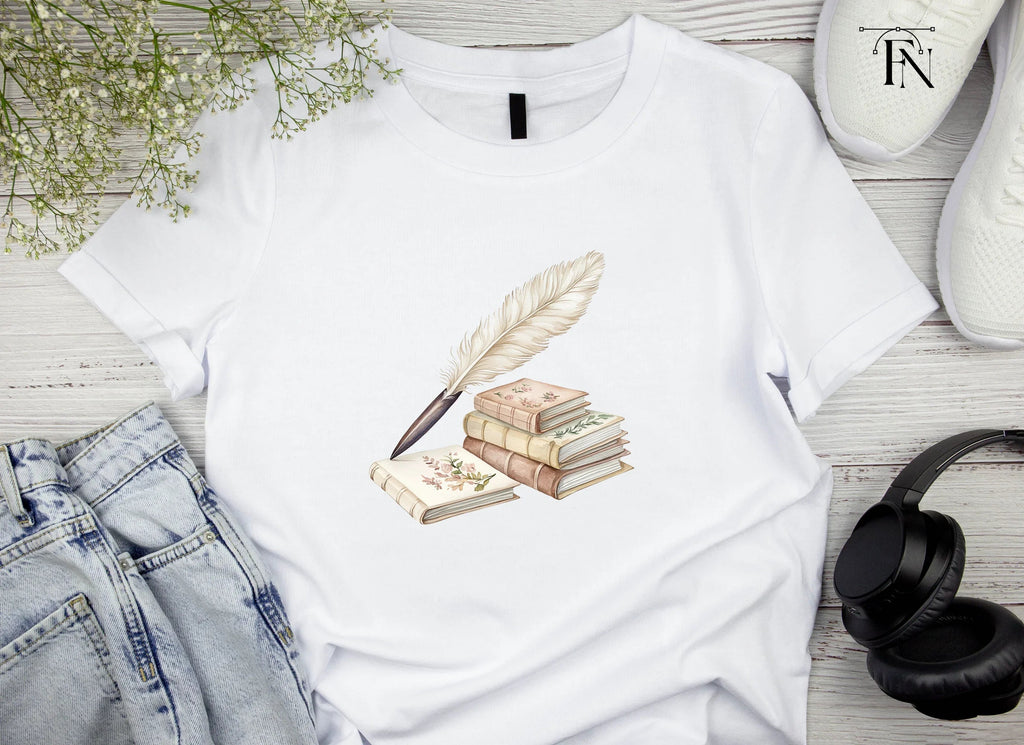 Vintage Books Quill Pen Clipart Bundle