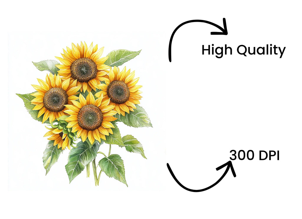 Vibrant Sunflower Bouquets Clipart Bundle
